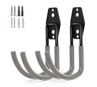 GeeWatom Garage Storage Utility Hooks，Garage Garden Tool Organizer，Steel Wall Mount Hooks, Large Garden U Hooks （2 Pack） (Type-2-Gray)