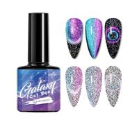 GEEWHILE Cat Eye Gel Nail Polish Reflective Magnetic Gel Polish, 9D Magnetic Gel Nail Polish, Soak Off UV/LED, Sparkling Reflective Glitter Cat Eye Gel Nail Polish Manicure DIY at Home