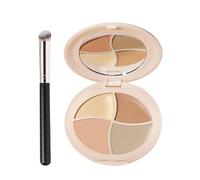 GEEWHILE Cream Concealer Full Coverage Palette, 4 Colour Concealer Makeup Palette Blendable Shades Cream Contour Palette, Silk Texture Waterproof Concealer Corrects Dark Circles Red Marks Scars