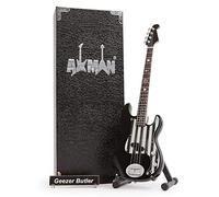 Geezer Butler (B Sabbath) Lakland Signature Bass - Miniature Guitar Replica - Music Gifts - Handmade Ornamental 1/4 Scale - Includes a Display Box, Name Tag and Miniature Guitar Stand