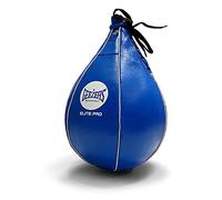 Geezers Boxing Elite Pro Speedball, Boxing Speed Bag for Training, Leather Punching Bag Speed Ball for Ceiling, Hanging Speed Balls (L, Blue)