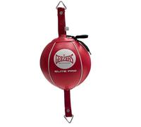 Geezers Elite Pro Leather Floor-to-Ceiling Punching Ball - Durable Genuine Leather, Reinforced Straps (Red, Small)
