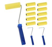 GEEZY 10 Mini Paint Roller Foam Sleeves Set 4" with 2 Holders DIY Decorating Painting