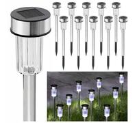 Geezy 10 Pieces Solar Lights Outdoor Garden Solar Stake Lights Patio Pathway Lighting