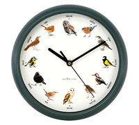 GEEZY 12-Bird Song Wall Clock - Chiming Cuckoo Clock with Talking, Educational Bird Songs & Night Silent Hours