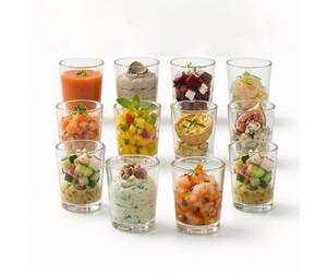 Geezy 12 Pc Mini Dessert Cups & Shot Glasses 80Ml Clear Glass Appetiser Bowls Mousse