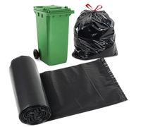 GEEZY 130 Litre Large Black Bin Bags, Pack of 10 Garbage Bags, 100 x 80cm | Recyclable refuse sacks fit oversized waste cans. Anti-drip bin liners for home, office, kitchen, commercial, DIY & caterers.