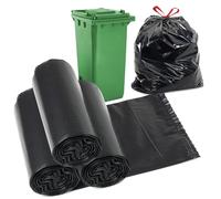 GEEZY 130 Litre Large Black Bin Bags, Pack of 30 Garbage Bags, 100 x 80cm | Recyclable refuse sacks fit oversized waste cans. Anti-drip bin liners for home, office, kitchen, commercial, DIY & caterers.