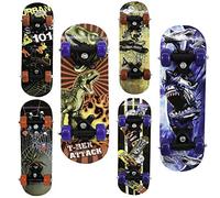 GEEZY 17" Kids Mini Skateboard - Complete Beginners Setup, Double Kick Deck, Random Assorted Designs - Small Outdoor Kick Board for Toddler Practice, Learning Riding Skills