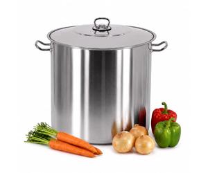 GEEZY 17L Arian Gastro Stainless Steel Stock Pot with Lid & Induction 28cm