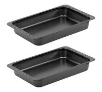 GEEZY 2-in-1 Deep Roasting Tin with Lid, 41 x 26.5 cm - Non Stick Baking Tray Set for Meat, Chicken, Lasagne & Vegetables - Carbon Steel Oven Dish Pan Kitchen Cookware