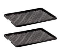 GEEZY 2 Pc Boot Trays Indoor Outdoor Plastic Shoe Mat Drip Board for Muddy Wellies