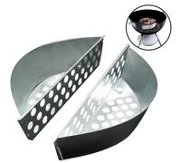 GEEZY 2Pcs Steel BBQ Grill Basket Charcoal Briquette Holders for Barbeque,Fuel Holder