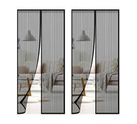 Geezy 2X Magnetic Insect Door Screen Net Mesh Curtain Mosquito Fly Bug Black 90X210Cm