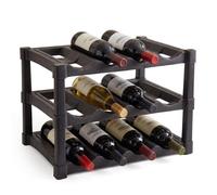 Geezy Wine Rack Stackable 12 Bottle 3 Tier Storage Stand Stylish Durable Free Standing