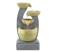 Geezy 4 Tier Bowls Water Feature Outdoor Indoor Led Fountain Waterfall Garden Decor