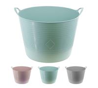 GEEZY 40L Large Flexi Tub with Handles - Heavy Duty, Weather-Resistant Indoor& Outdoor Bucket - Multi-Purpose for Laundry, Toy Storage, Garden Trug, Plastering, Cement Mixing, Car Washing