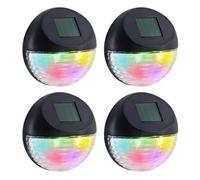Geezy 4X Solar Fence Lights Rgb Led Outdoor Wall Mounted Waterproof Garden Lamps