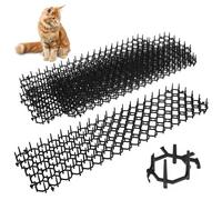 GEEZY 6 Pcs Prickle Strip Deterrent Anti Cat Scat Mat with Spikes Animal Repellent