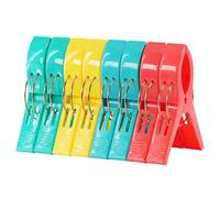 GEEZY 8 Pcs Beach Towel Clips for Sun Loungers - Large, Strong Grip, Weather-Resistant & Lightweight - Summer Colours, Anti-Slip Grooves - Towels, Clothes, Blankets - Great for Home, Cruise & Holidays