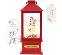 GEEZY 8 Songs Christmas Lantern Santa Claus Xmas Snowman with Music Light and Snow