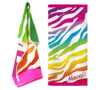 GEEZY Microfibre Beach Towel, Hawaiian Design - Quick Drying, Lightweight, Sand-Free, Large & Durable, Summer Design - Beach Essentials for Travel, Holiday, Swimming, Sauna, Adults & Kids, 70x140cm