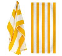Geezy Beach Towel Orange Striped Large Microfibre Travel Camping Swimming Holiday