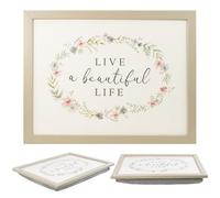 Geezy Beautiful Life Lap Tray Cushioned Bean Bang Padded Laptop Tv Dinner Bed Tray