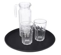 GEEZY Black Round Serving Tray 35.5cm / 14" - Non Slip Surface Platter