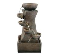 Geezy Cascading Water Feature Outdoor Indoor Led Fountain Waterfall Garden Decor