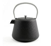 GEEZY Cast Iron Teapot with Infuser 1L - Premium Loose Leaf Brewer with Enamel Interior, Stainless Steel Strainer, Modern Black Design - for Everyday Brewing, Serving 4 to 6 Cups, Tea Enthusiasts