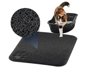 GEEZY Cat Litter Mat 45x37cm, Black Large Rectangle Cat Litter Trapper Waterproof Non-Slip Durable Tray Mat Easy to Clean, Great for Cat Boxes & Litter