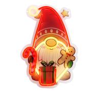 GEEZY Christmas Gnome Santa LED Neon Sign Acrylic Decor USB Powered Festive Wall Light