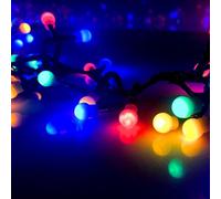 GEEZY Outdoor 100 LED Christmas Berry Fairy String Lights with Timer & 8 Modes, Multicolor, Battery Operated