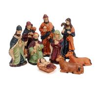 GEEZY Christmas Nativity Figures Set Bethlehem Manger Crib Figurines Xmas Decor 9 Pcs