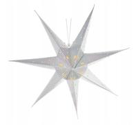 GEEZY Christmas Paper Star Lantern 60cm Light Up LED Hanging Window Decoration Silver