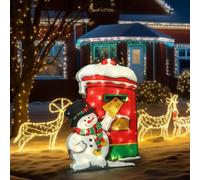 Geezy Christmas Silhouette Lights Indoor Outdoor Postbox Snowman Festive Decoration