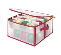 GEEZY Christmas Tree Baubles Storage Box Zip Up Xmas Ornaments Decoration Organiser with Carry Handles (Baubles Storage Bag (L 30 x W 30 x H 15 cm))