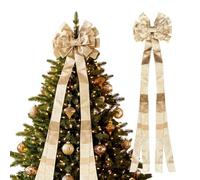Geezy Christmas Tree Topper Bow 130Cm Large Golden Ribbon Decoration Door Wall Decor