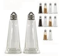 GEEZY Pack of 12 Pots Classic Style Glass Salt and Pepper Shakers Condiment Dispensers