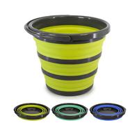 GEEZY Collapsible Bucket with Handle 10L Silicone Foldable Bucket Camping Mop Car Wash