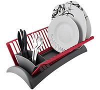 GEEZY Compact Space Saving Plastic Dish Drainer Draining Rack With Drip Tray & Adjustable Cutlery Section