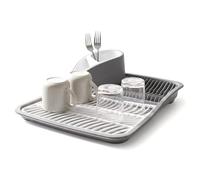 GEEZY Dish Drying Rack with Cutlery Holder - Modern Space Saving Kitchen Drainer Rack - Multipurpose Draining Board for Plates, Glasses & Bowls, 42 x 33 cm