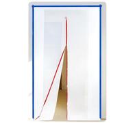 GEEZY Door Dust Sheet with Zip - White Non-Woven Plastic Sheet Doorway Cover, Light-Filtering Zipper Barrier, Easy Installation, Reusable Dust Protection for Home Decorating & Renovation 220x120cm