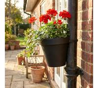 GEEZY Drain Pipe Flower Pot - Innovative Hanging Plant Pot for Outdoor Use, Fits 99% Pipes, Weatherproof Plastic Planter, Clever Design for Flowers & Salads, Black, 24x24x21cm, 3kg Capacity