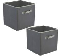 Geezy Fabric Foldable Storage Boxes Set Of 2 Collapsible Square Canvas Cubes Box Toys
