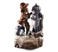 Geezy Fire Hydrant Water Feature Outdoor Indoor Led Fountain Waterfall Garden Decor