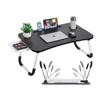 GEEZY Foldable Laptop Table with Drawer - Bed Tray Desk with Cup Holder