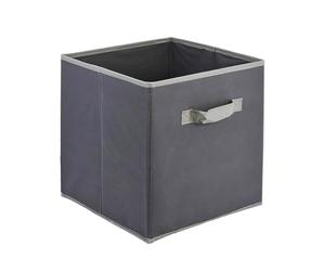 GEEZY Foldable Non-Woven Fabric Storage Cubes with Handle, 30x30x30cm, Grey, Single - Toys, Books, and Clothes Storage Organiser - Suitable for Cube Storage Units, Closets, Shelves, Drawers
