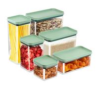 Geezy Food Storage Containers Set Of 6 Stackable Kitchen Plastic Containers With Lid